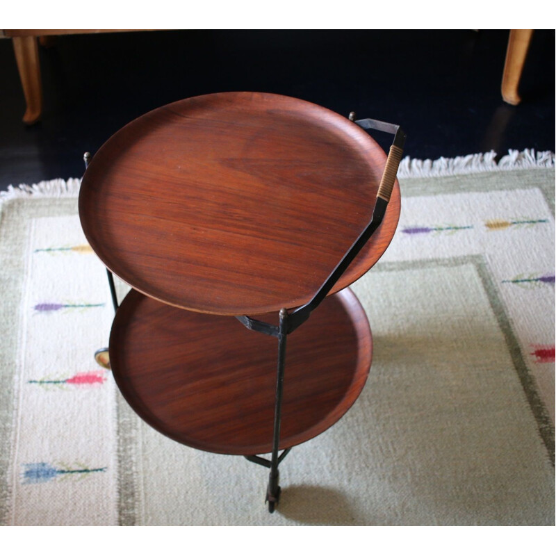 Vintage Teak Folding Trolley by Ary Fanerprodukter Scandinavian 1960s