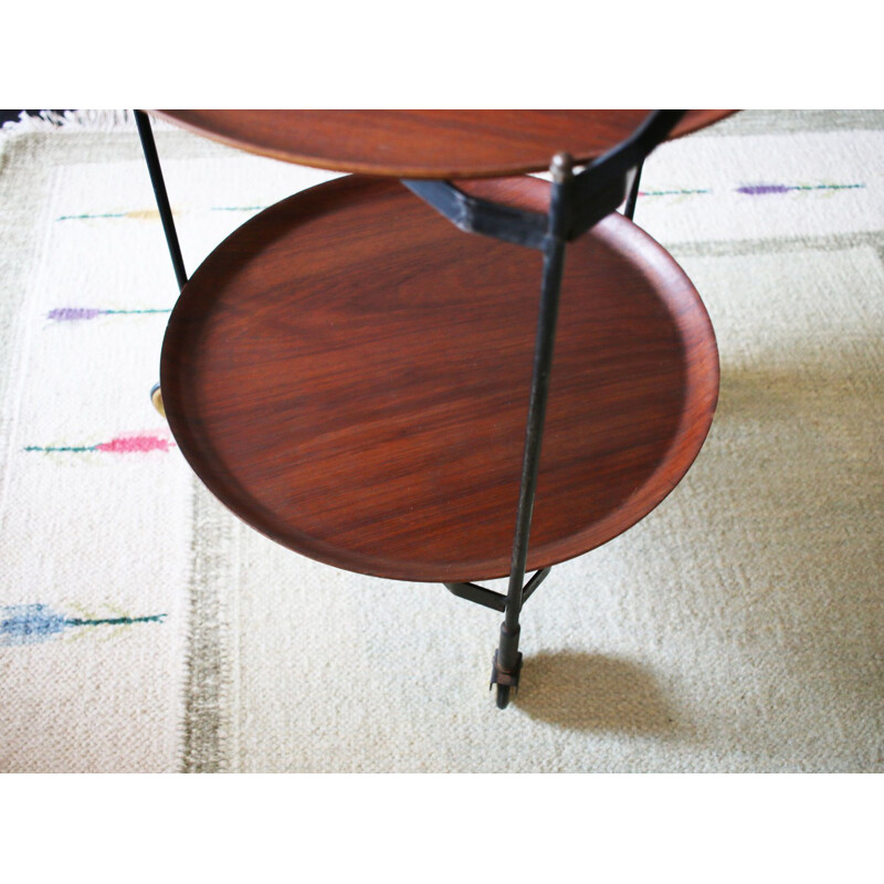 Vintage Teak Folding Trolley by Ary Fanerprodukter Scandinavian 1960s