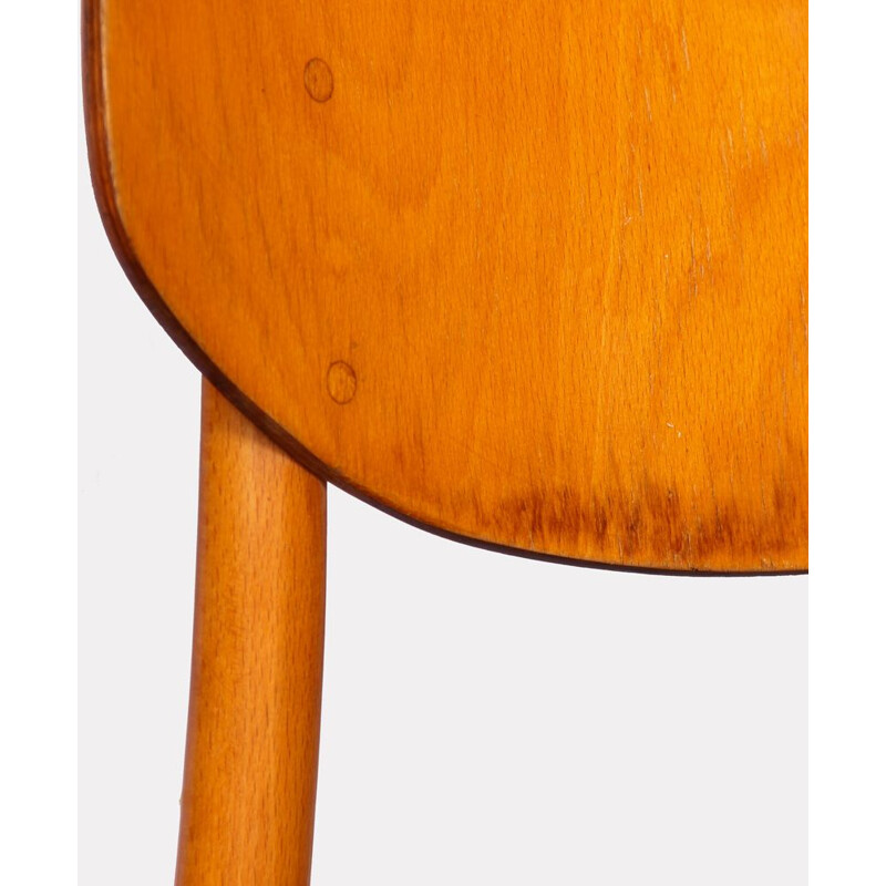Paire de chaises vintage en bois et en skaï 1960