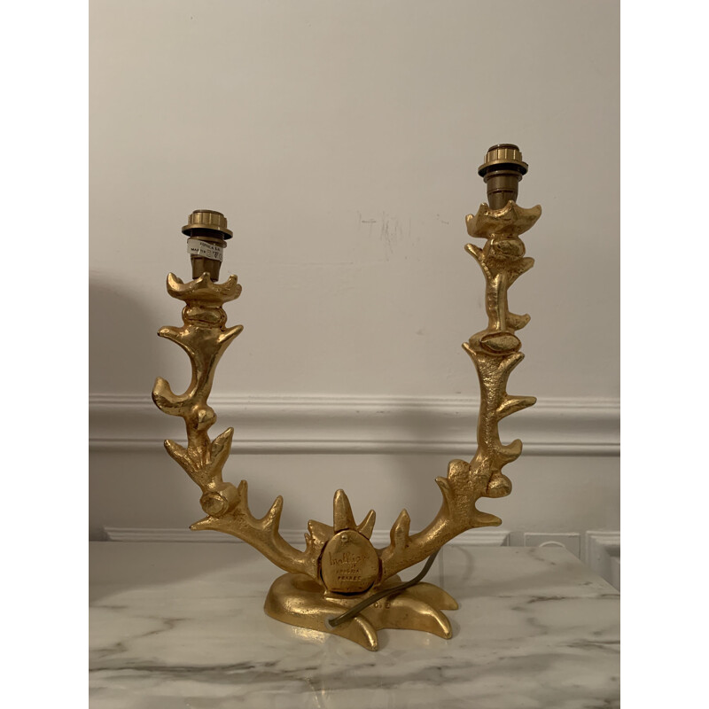 Vintage gilt bronze lamp by Georges Mathias