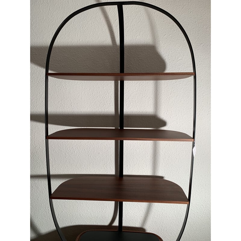 Vintage bookcase in metal and mahogany
