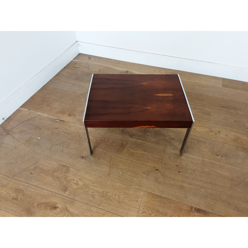 Pair of vintage rosewood and chrome tables by Merrow Associates 1970s