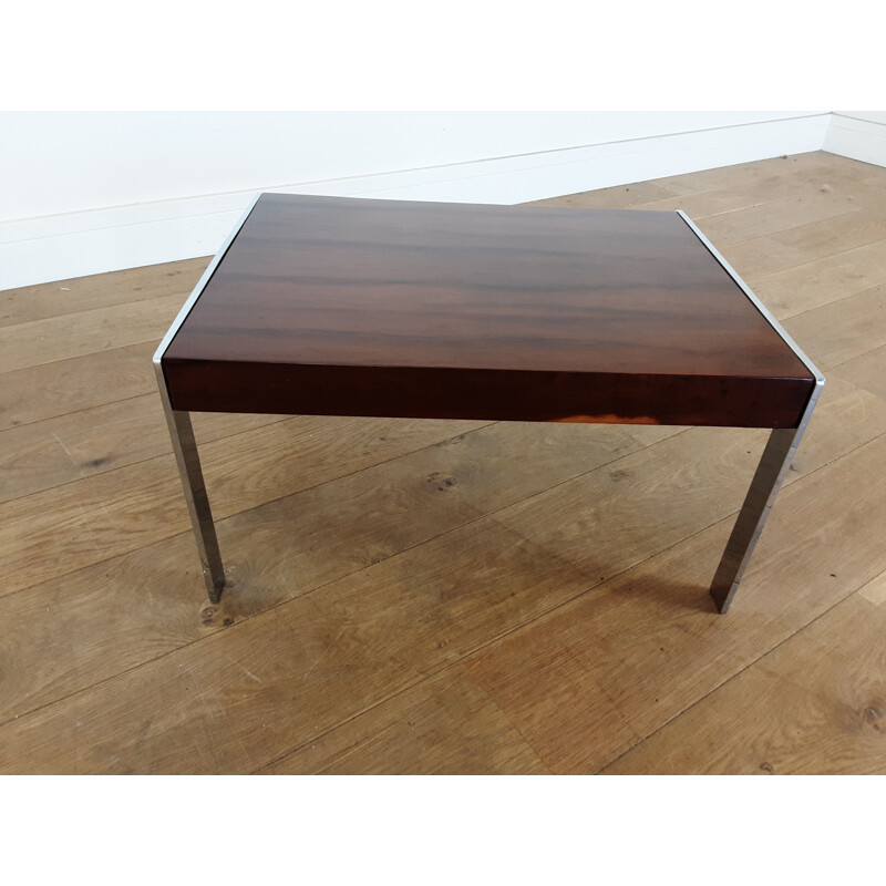Pair of vintage rosewood and chrome tables by Merrow Associates 1970s