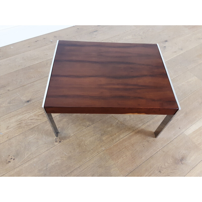 Pair of vintage rosewood and chrome tables by Merrow Associates 1970s