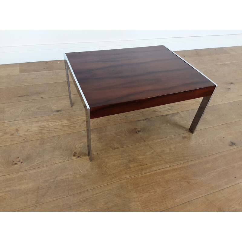 Paire de tables vintage en palissandre et chrome par Merrow Associates 1970