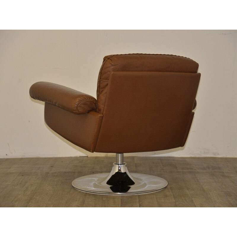 Vintage De Sede "DS 31" lounge armchair in brown leather - 1970s