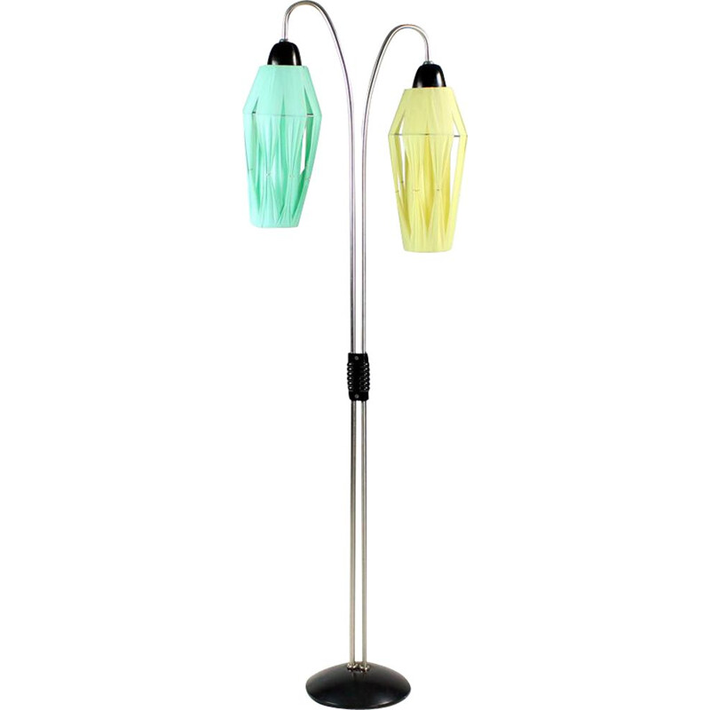 Vintage Tulip Floor Lamp In Chrome Czechoslovakia 1950s