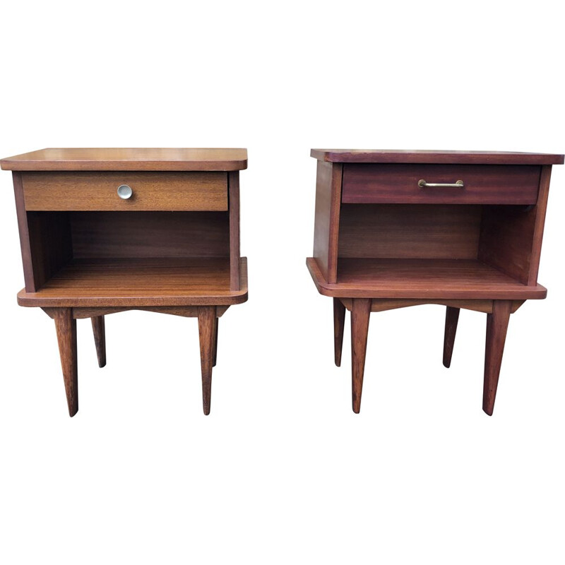 Pair of vintage bedside tables Scandinavian 1960s