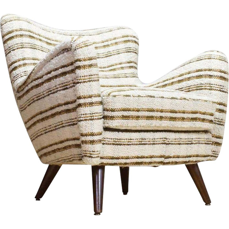 Vintage Armchair In Beige Teddy Of Frits Schlegel And Finn Juhl Scandinavian 1940s