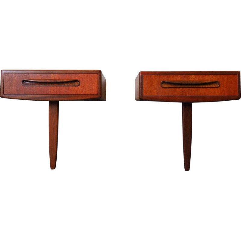 Pair of vintage teak bedside tables G plan