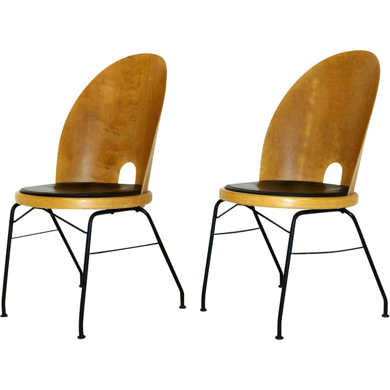 Pair of vintage chairs by Börge Lindau, Scandinavia 1990