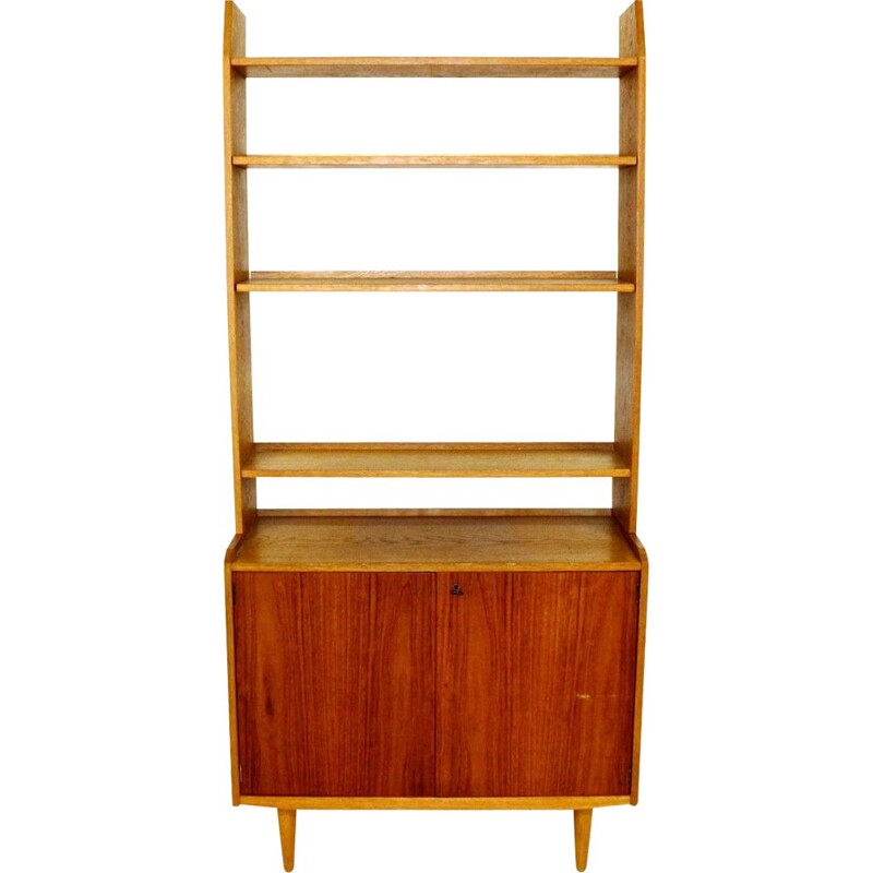 Vintage teak and oak bookcase, Sweden 1960