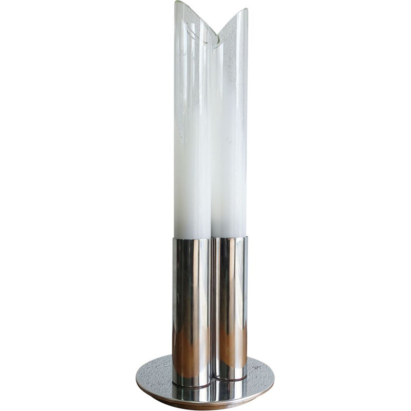 Vintage table lamp in tube by Carlo Nason for Mazegga, Italy 1968