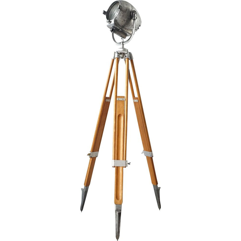 Vintage Electric Stranded Theatre Lamp with Tripod by Kern Aarau 1950s