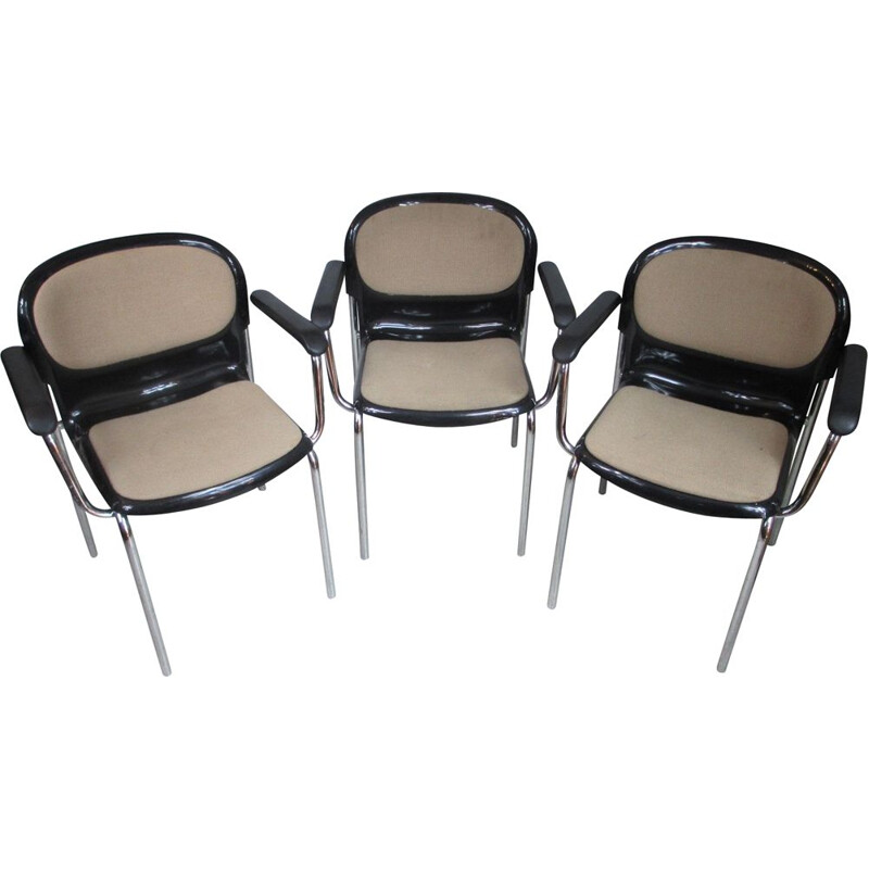 Conjunto de 3 cadeiras de vindima por G. Lange Alemanha 1980