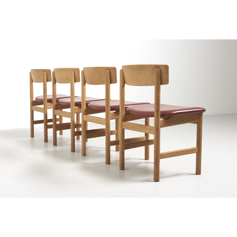 Set of 4 vintage Dining Chairs by Børge Mogensen for Fredericia Stølefabrik Denmark 1956s