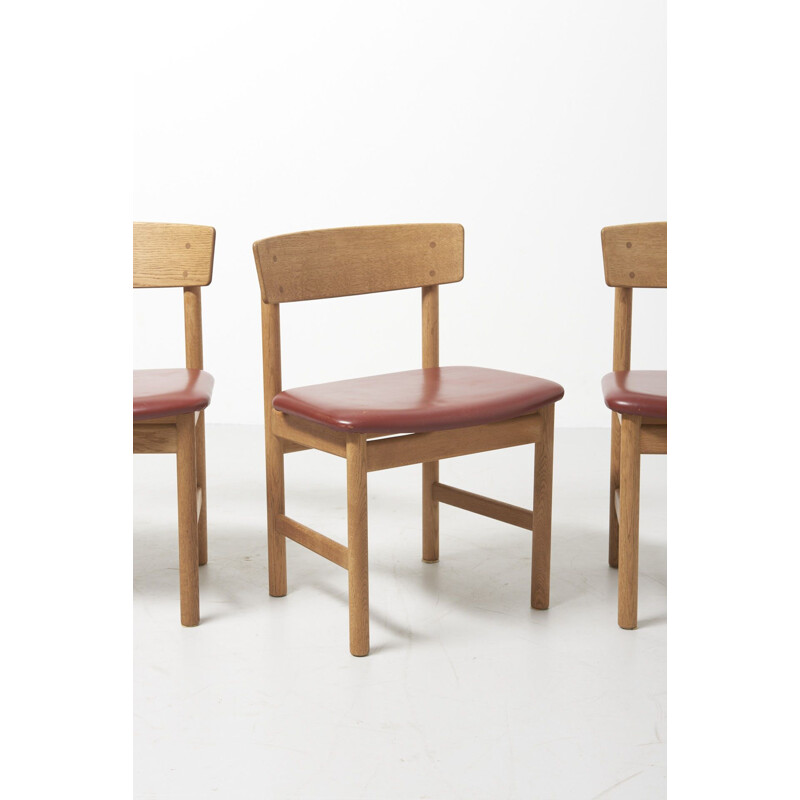 Set van 4 vintage stoelen van Børge Mogensen voor Fredericia Stølefabrik Denemarken 1956