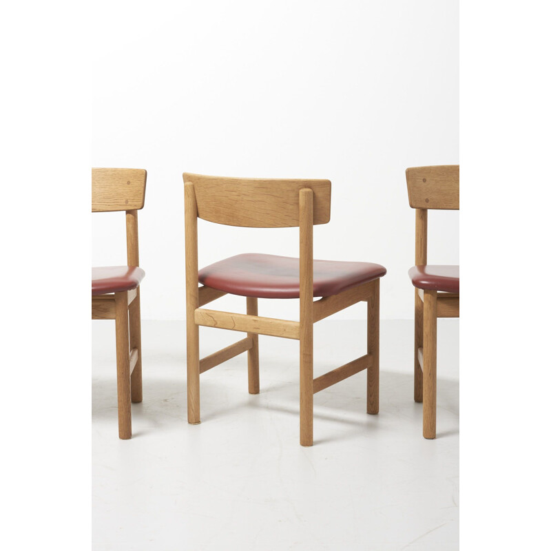 Set van 4 vintage stoelen van Børge Mogensen voor Fredericia Stølefabrik Denemarken 1956