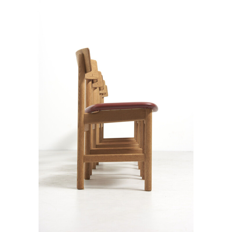 Set van 4 vintage stoelen van Børge Mogensen voor Fredericia Stølefabrik Denemarken 1956