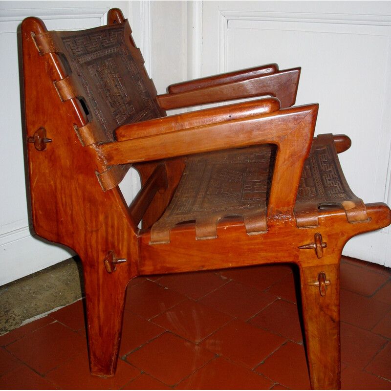 Pair of vintage armchairs by Angel Pazmino 1960