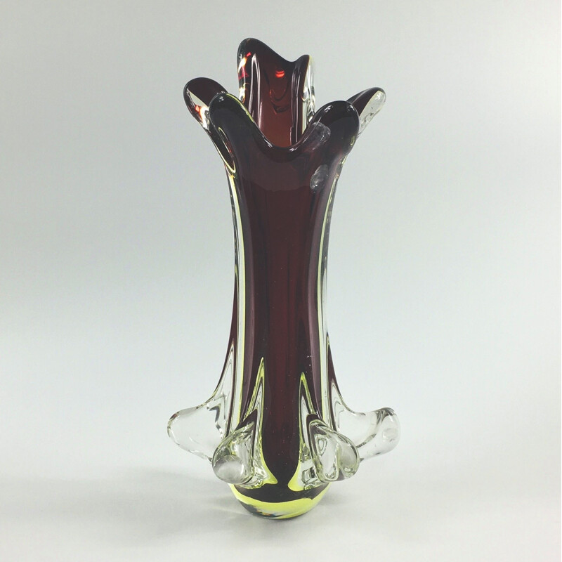 Mid-Century Murano Glass Vase from Fratelli Toso 1960s