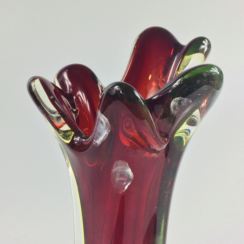 Mid-Century Murano Glass Vase from Fratelli Toso 1960s