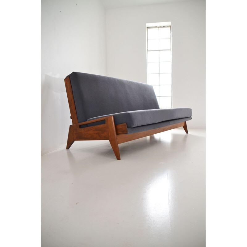 Vintage 3-seater sofa bed by Gerard Guermonprez 1950s