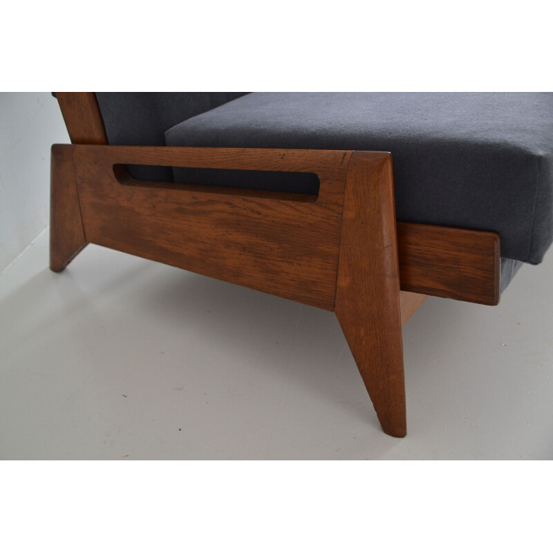 Vintage 3-seater sofa bed by Gerard Guermonprez 1950s