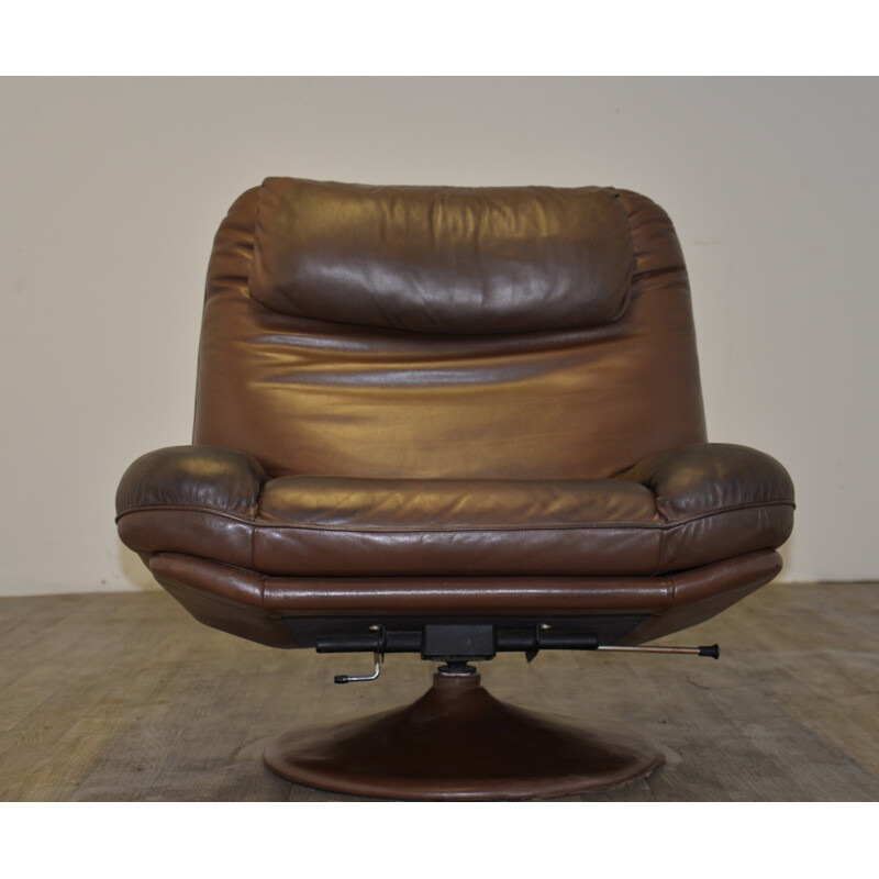 Fauteuil et son ottoman De Sede en cuir - 1970