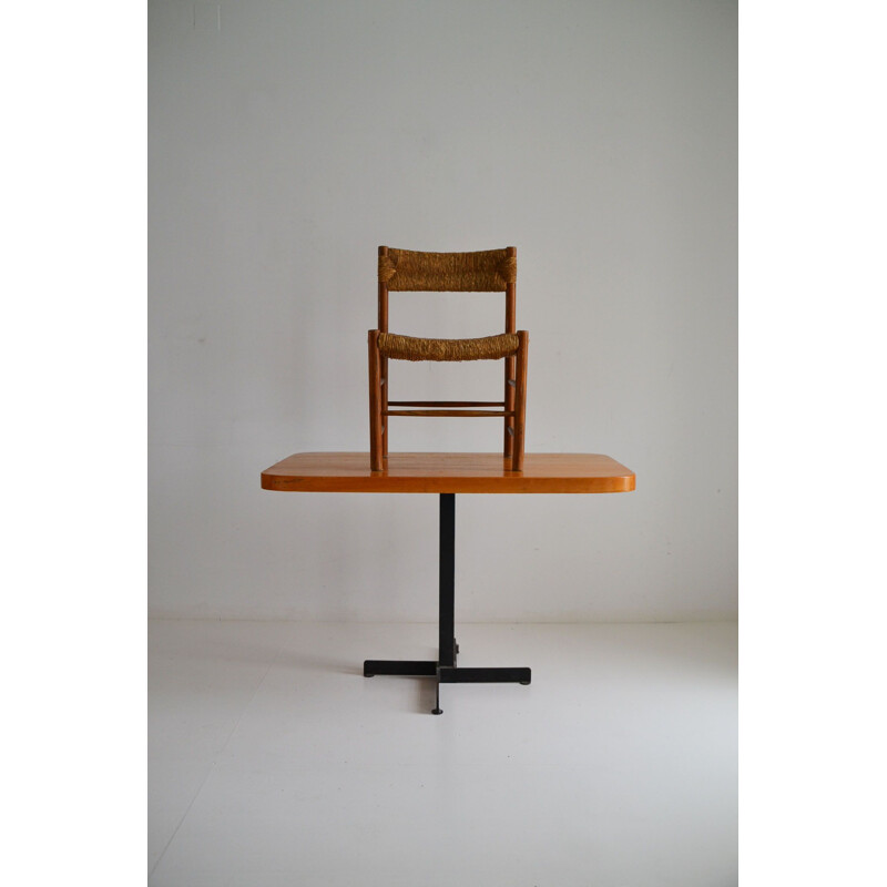 Table de Charlotte vintage Perriand Les Arcs et sa chaise