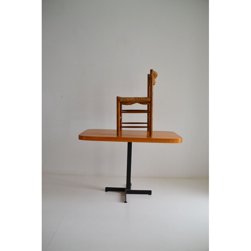 Table de Charlotte vintage Perriand Les Arcs et sa chaise
