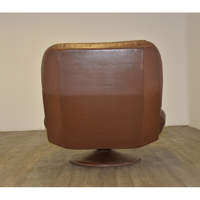 De Sede Lounge Armchair and Ottoman in leather - 1970s