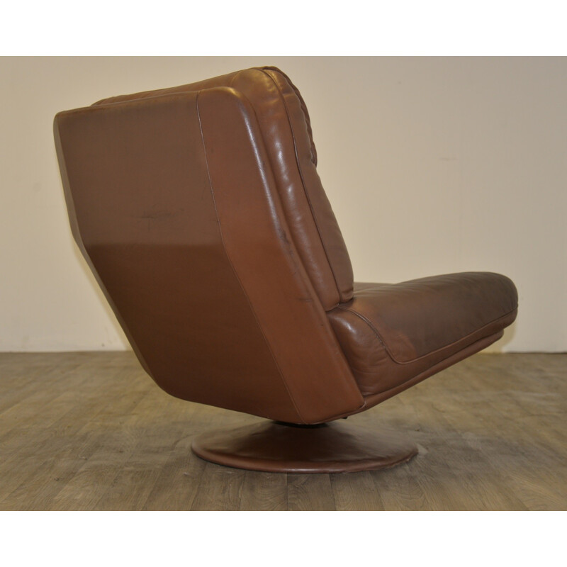 De Sede Lounge Armchair and Ottoman in leather - 1970s