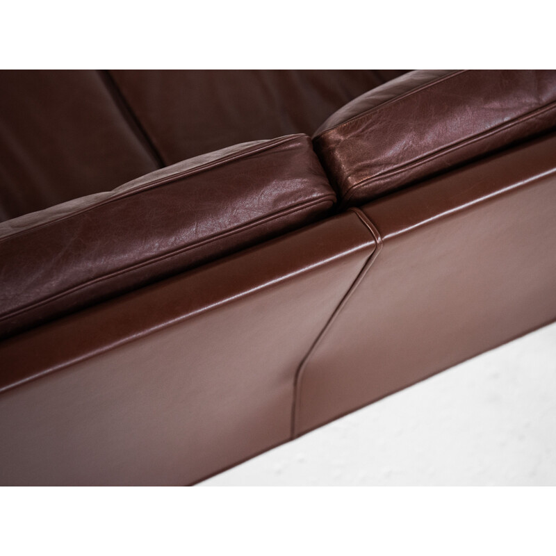 Midcentury 2-seater sofa in leather by Børge Mogensen for Fredericia Danish 1960s