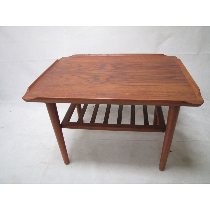 Vintage Teak Coffee Table by Holger Georg Jensen for Kubus Danish 1960s