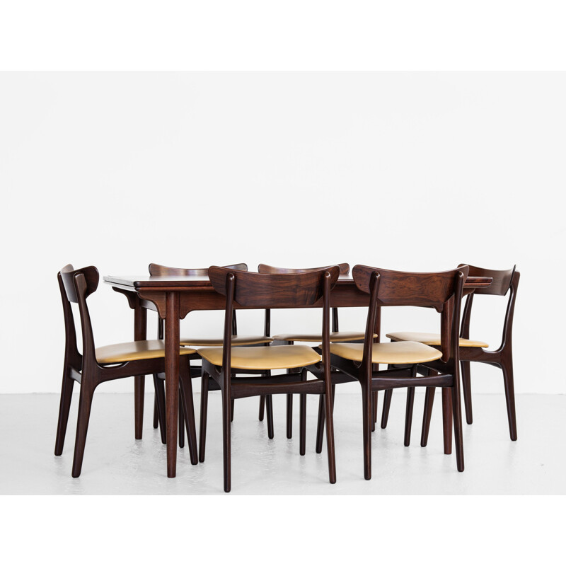 Midcentury dining table in rosewood by Omann Jun Danish 1960s