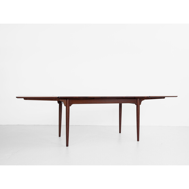 Mesa de comedor vintage de palisandro de Omann Jun Danish 1960