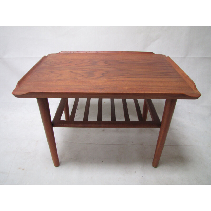 Vintage Teak Coffee Table by Holger Georg Jensen for Kubus Danish 1960s