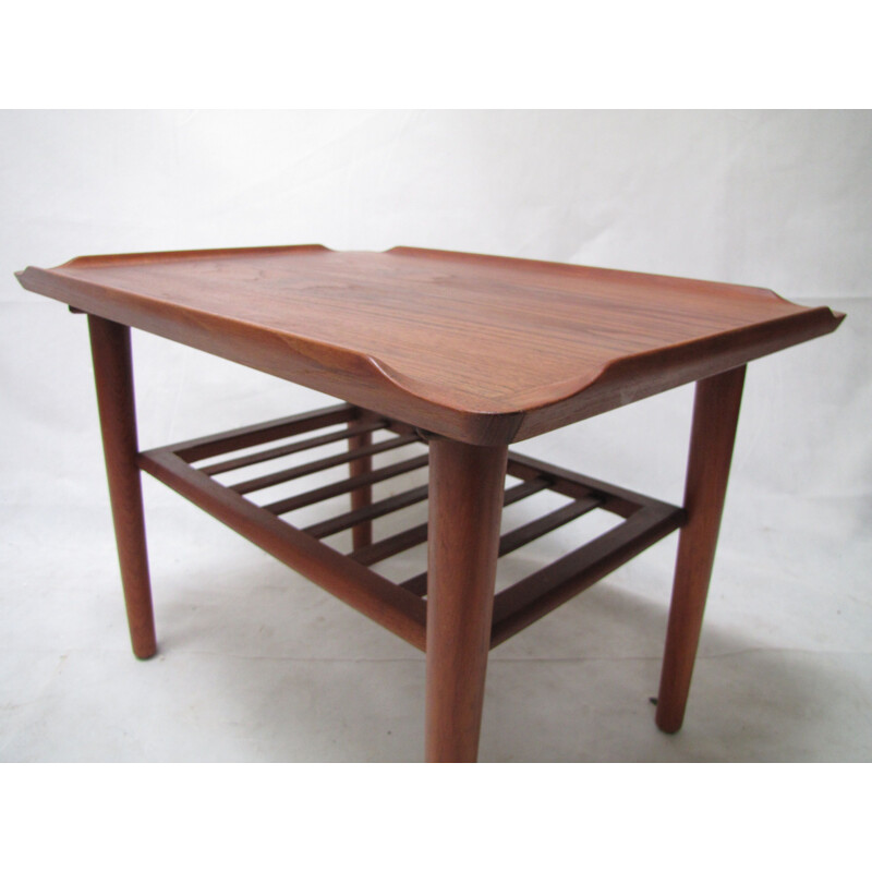 Vintage Teak Coffee Table by Holger Georg Jensen for Kubus Danish 1960s