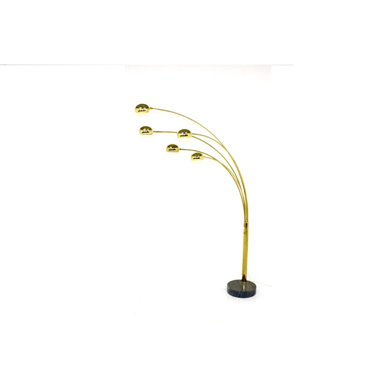 Vintage-Stehlampe aus goldfarbenem Metall