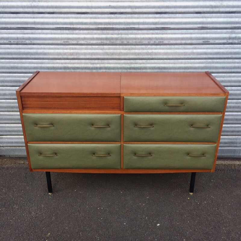 Regy chest of drawers in mahogany veener, Roger LANDAULT - 1950s