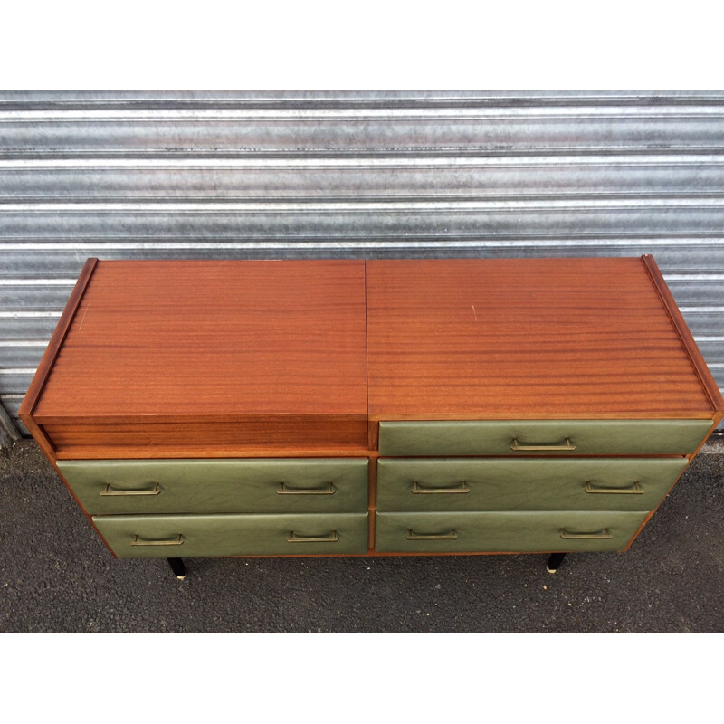 Regy chest of drawers in mahogany veener, Roger LANDAULT - 1950s