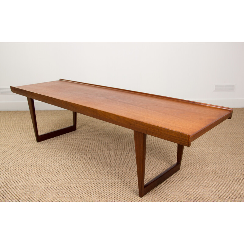 Vintage Large vintage Teak Coffee Table by Peter Lovig Nielsen Denmark 1960s