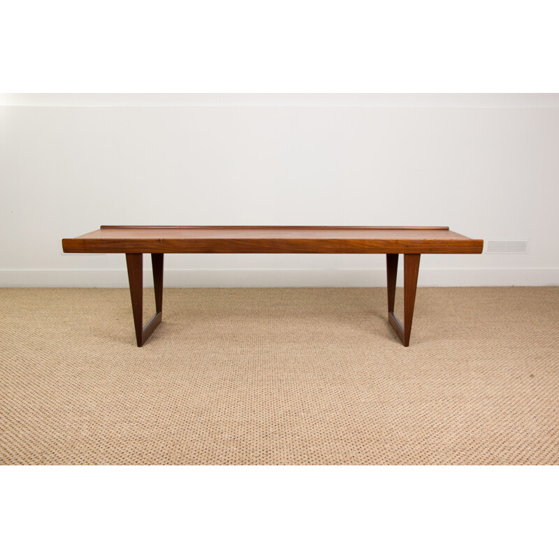 Grande Table basse vintage en Teck par Peter Lovig Nielsen Danoise 1960