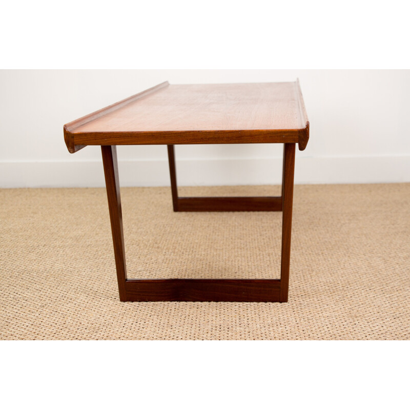 Grande Table basse vintage en Teck par Peter Lovig Nielsen Danoise 1960