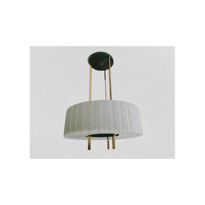 Vintage pendant lamp in brass and perspex by Arlus