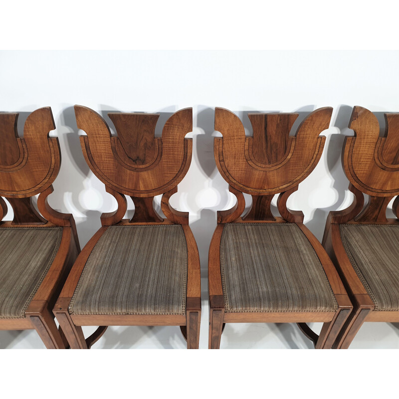 Set of 7 vintage Dining Chairs and Table 1940s