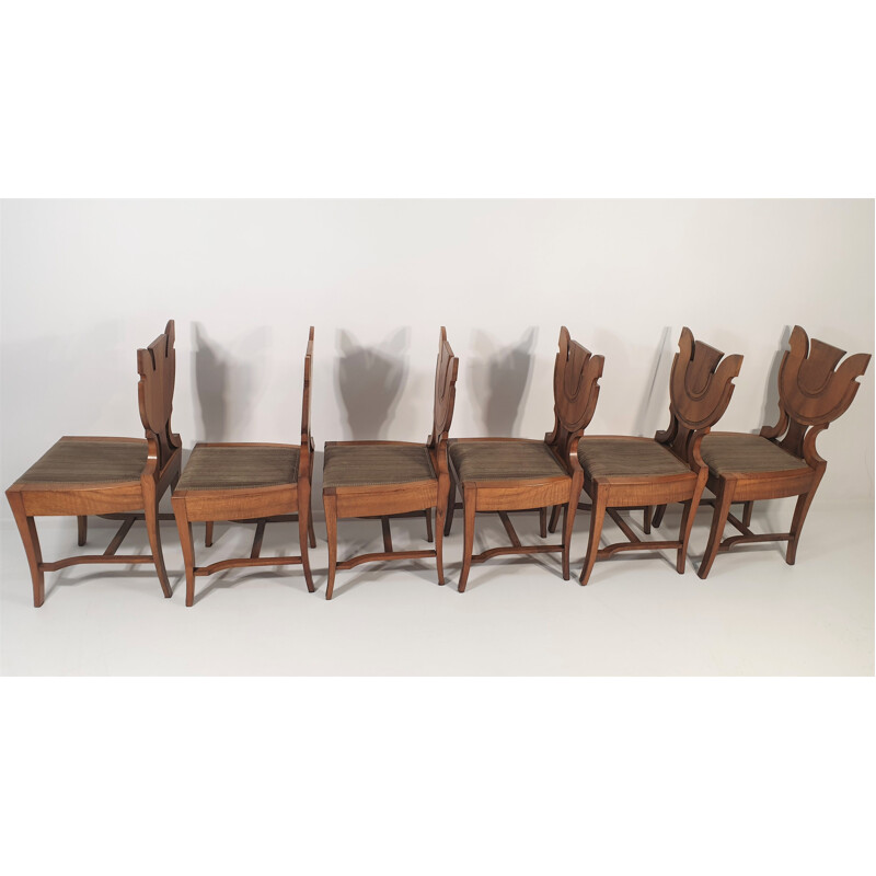 Set of 7 vintage Dining Chairs and Table 1940s