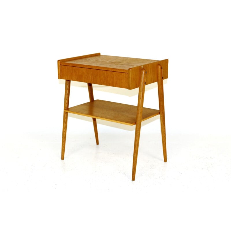 Vintage Swedish oak bedside table 1960s