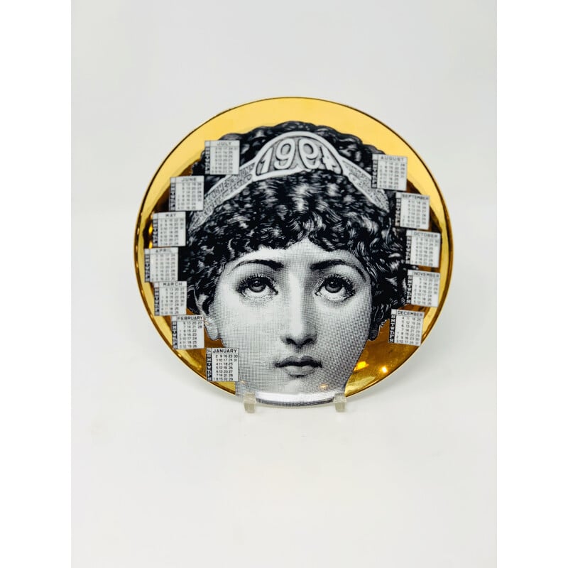 Vintage Piero Fornasetti Calendar Porcelain Plate for the Year 1994s